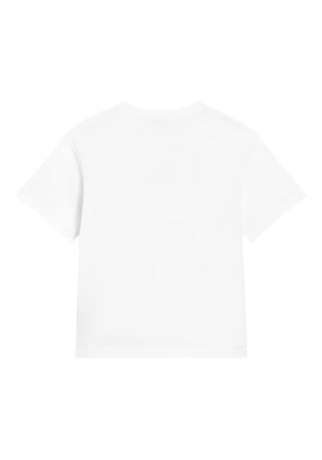 White T-Shirt with DG Maiolica Print DOLCE & GABBANA KIDS | L4JTHV-G7NVCS9000